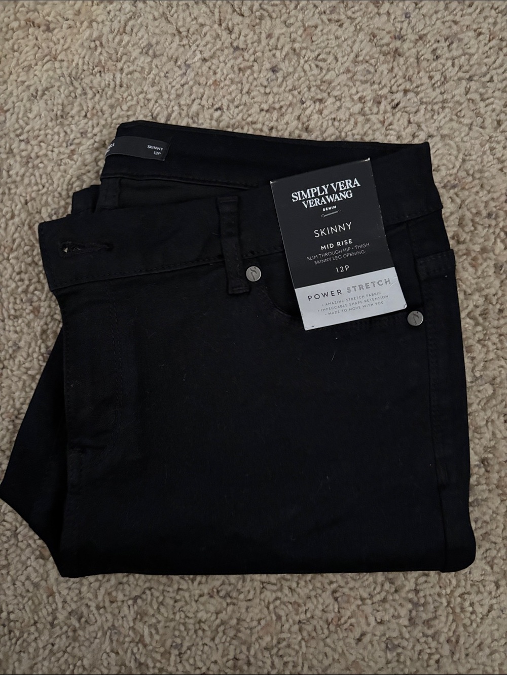 Simply Vera Vera Wang Men's Black Skinny Jeans